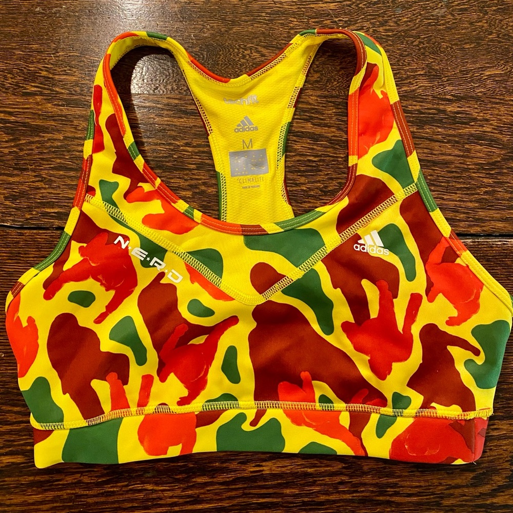 Adidas Camouflage Sports Bra with Red and Green